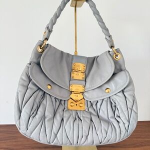 Miu Miu Nappa Matelasse Coffer Hobo Juta